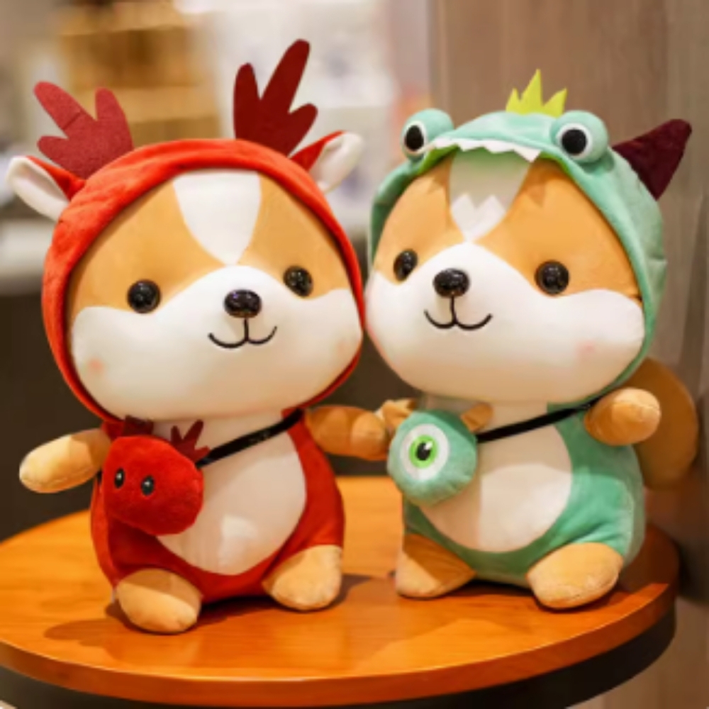 brand new toys plush. shiba inu dog dinasour. whales.